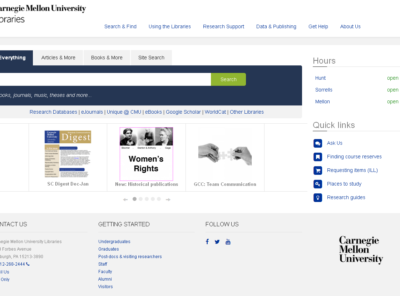 Carnegie Mellon University Libraries website redesign