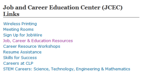 Resource links from JCEC location page