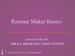 Resume Maker Basics tutorial title 