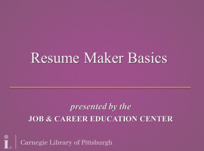 Job & Career Education Center tutorials