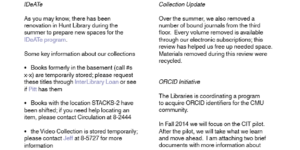 Library Notes newseletter