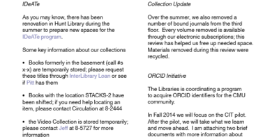 Library Notes newseletter